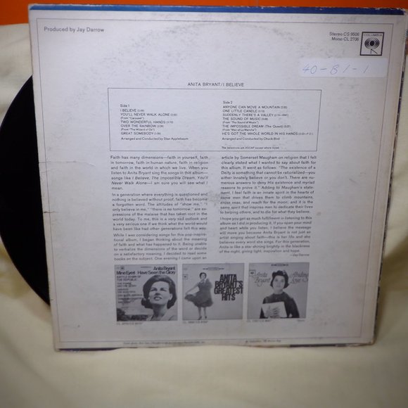 ~~~ ANITA BRYANT ~~~ I Believe - Picture 2 of 2